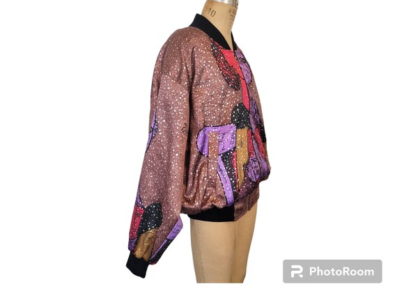 Vintage Late 1980s Bomber Jacket. Picasso Print Y… - image 5