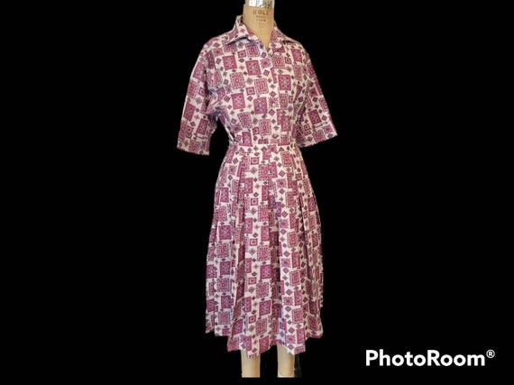 60’s Multicolor Print Long Sleeve Top and Skirt Set with Sequin Detail main image 1