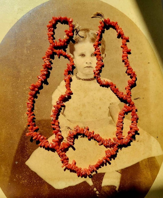 Victorian Coral Necklace. With Photograph. Proven… - image 4