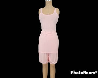 Vintage Late 1930s Early 1940s Rayon Lingerie. Chemise Bloomers. Sylray. Spun-lo. Ballet Pink. Med