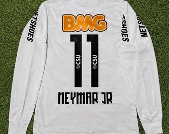 Camiseta de Neymar Jr. Santos, local 2011/2012, manga larga, retro