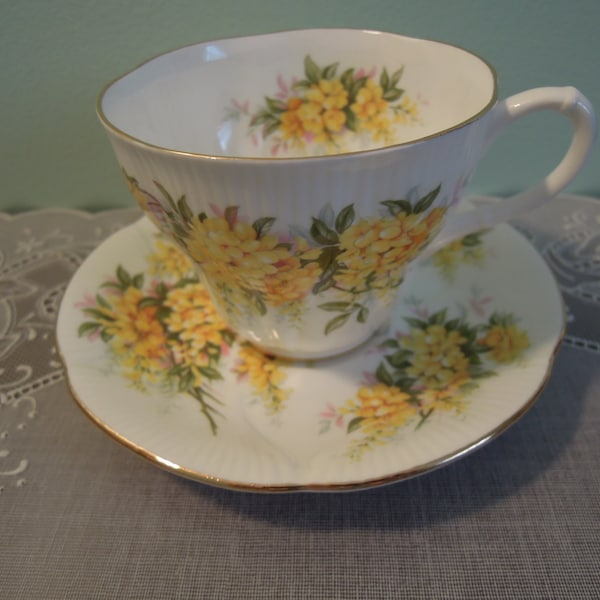 Royal Albert Blossom Time Series Laburnum Teacup & Saucer - Royal Albert - Teacup - Vintage - Teacup And Saucer - Bone China - Gift