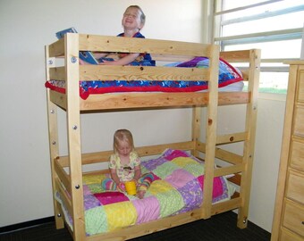DIY Classic Etagenbetten - Holzarbeitsplan für platzsparenden Einzelbettrahmen – Perfekt für Kinderzimmer & Gästezimmer