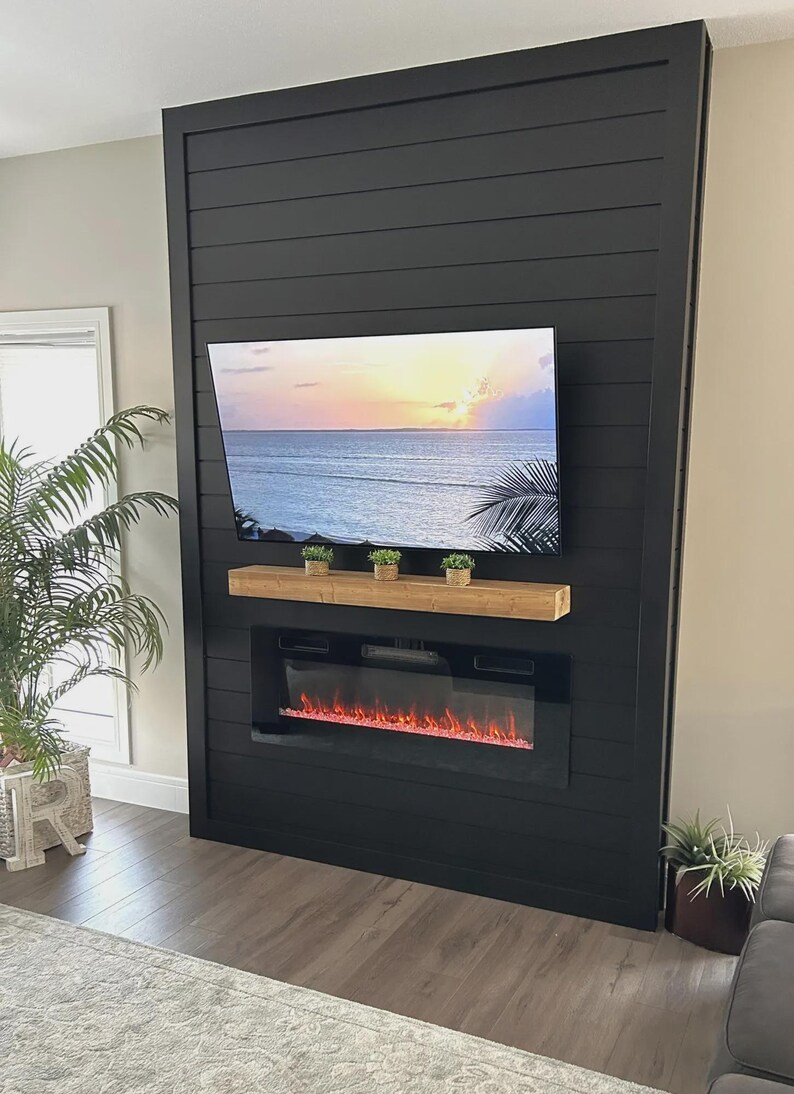 Easiest Shiplap Fireplace – DIY PDF Plan for Farmhouse Accent Wall ...