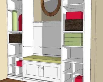 Entryway Mudroom Organizer – Plan for DIY Storage System with Bench & Cabinets – Functional Hall Tree Furniture