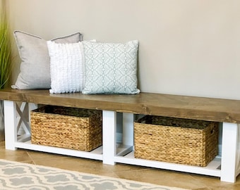 DIY Rustic X Bench – PDF Woodworking Plan for Sturdy Farmhouse-Style Wooden Bench | Easy Build for Entryway or Dining Spaces