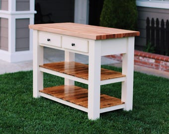 Isla de cocina DIY: plano de carpintería en PDF para una isla de madera elegante y funcional / Espacio de trabajo y almacenamiento adicional para cualquier cocina