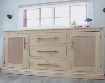 Extra lange buffetkast – doe-het-zelf-houtbewerkingsplan voor moderne opbergconsole | Afdrukbare pdf-bouwhandleiding voor lange dressoirkast