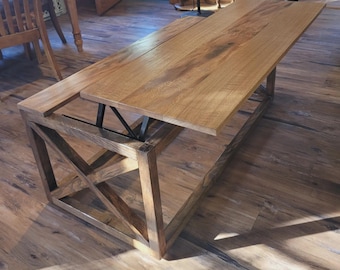 Mesa de centro elevable DIY (PDF): Mesa moderna con estructura de caja / Mesa de salón funcional de madera con almacenamiento oculto