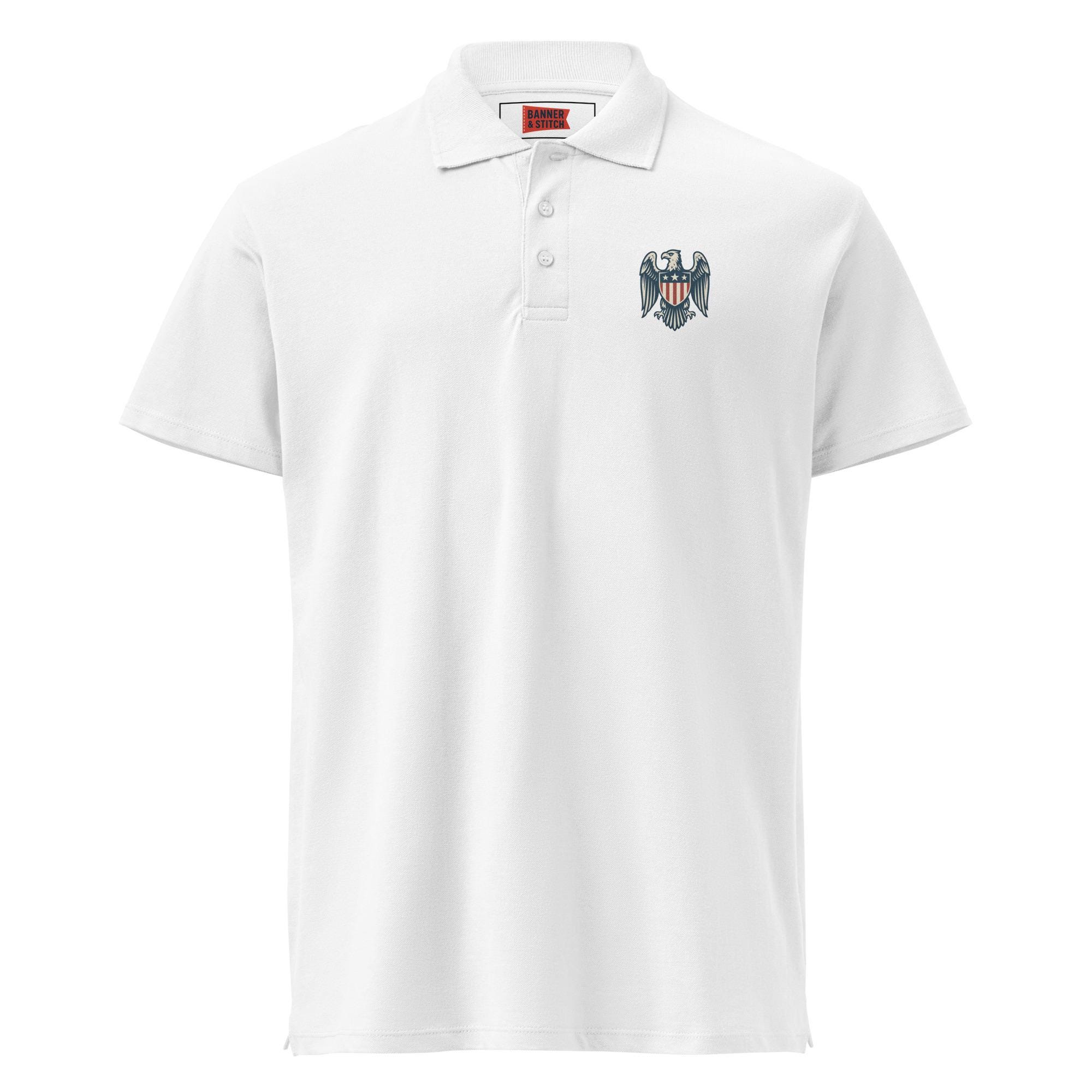 Patriotic Eagle Polo Shirt Vintage Americana Collared Shirt Classic USA Polo