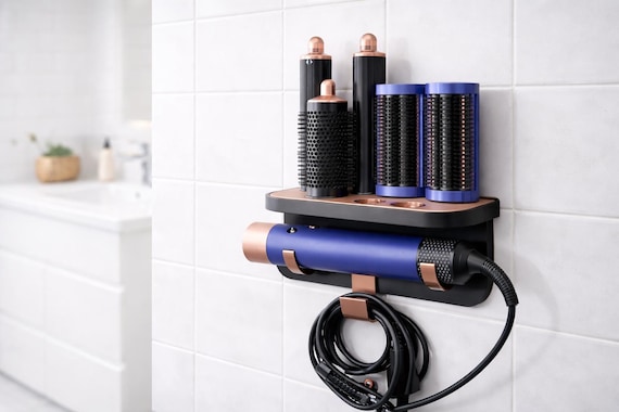 Dyson Airwrap Wandhalterung und Organizer | 3D-gedruckter Halter für Styler & Aufsätze – moderne Badezimmer-Aufbewahrung