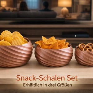 Snackschalen Set 3 Stück | Snack Bowl Set | Kleine Servierschalen für Nüsse, Snacks & Süßigkeiten | Moderne Tischdeko