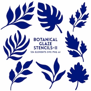 Pottery Glaze Stencil SVG, Ceramic Botanical Art (Digital Download)