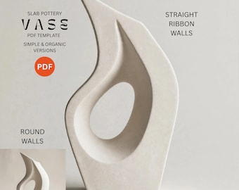 Vase Pottery Template, Ceramic Slab Building, DIY Craft Pattern (PDF Download)