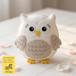 Felt Owl PDF Pattern, Simple felt toy for beginners, DIY Handmade FeltCraft