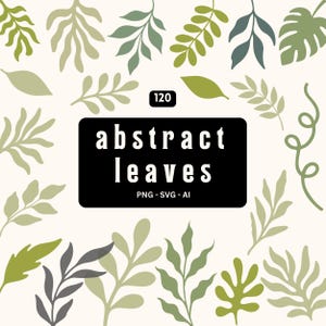 Abstract Leaf Silhouettes: Botanical Vector Pack (SVG, PNG, AI)
