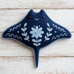 Ocean Animals Felt Manta Ray Ornament Sewing Pattern (PDF Download)