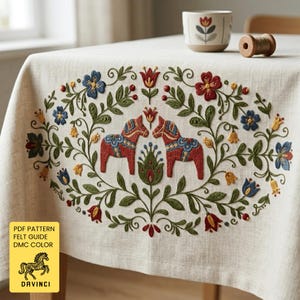 Scandinavian Folk Embroidery Patterns, Home Decor Motifs (PDF Pattern)
