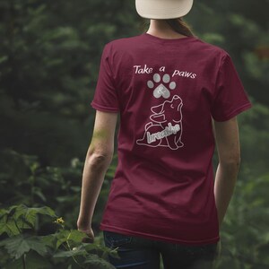 Positive Yoga Graphic Tee: Take a paws and breathe