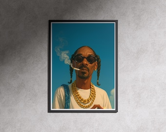 Snoop Dogg Wall Art, Hip Hop Poster, Rap Icon Print, Urban Room Decor, Cool Street Style Artwork, Printable Wall Art
