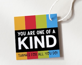 Granola Bar Teacher Employee Appreciation Gift Tag, You Are One Of A Kind Thank You Treat Labels for Staff Coworker, Digital Download