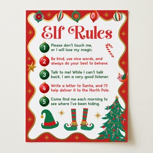 Christmas Elf Rules, Elf Arrival Letter, Christmas Letters Printable, Elf Accessories And Props, Letter From Santa, Edit On Canva
