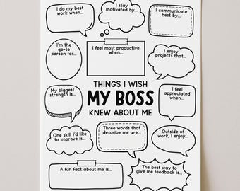 Things I Wish My Boss Knew About Me, All About Me Survey, Get To Know Me Questionnaire Template, Team Building Games, Edit With Canva