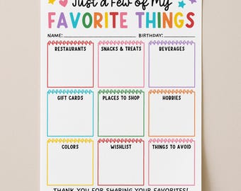 Teacher Favorite Things List Template, Employee Questionnaire Printable, All About My Teacher Classroom Survey, Edit With Canva