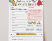 Employee Favorites List, Employee Favorite Things Questionnaire Printable Template, Get To Know Me Survey, Edit With Canva