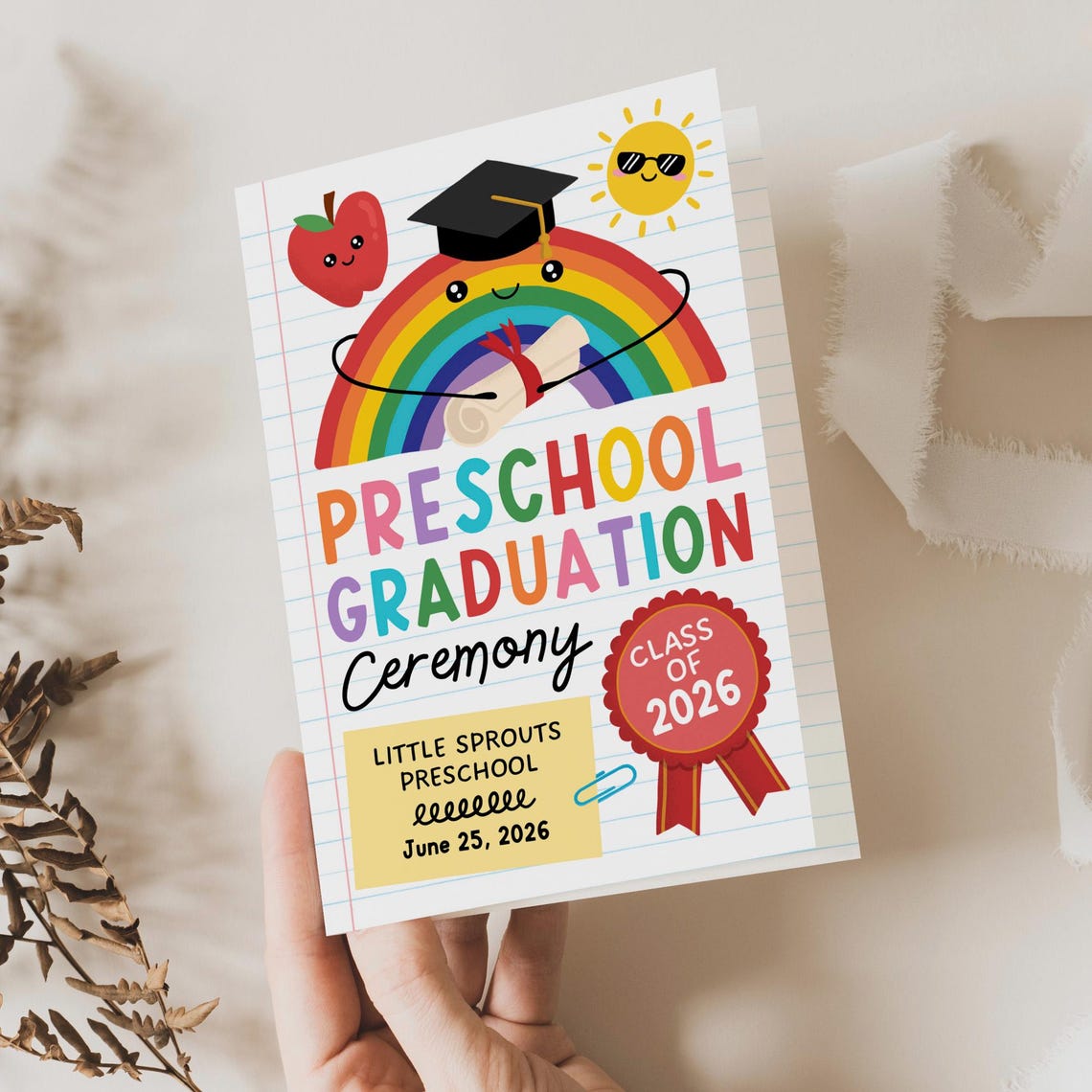Preschool Graduation Program Template, Prek Graduation Printable, Last ...