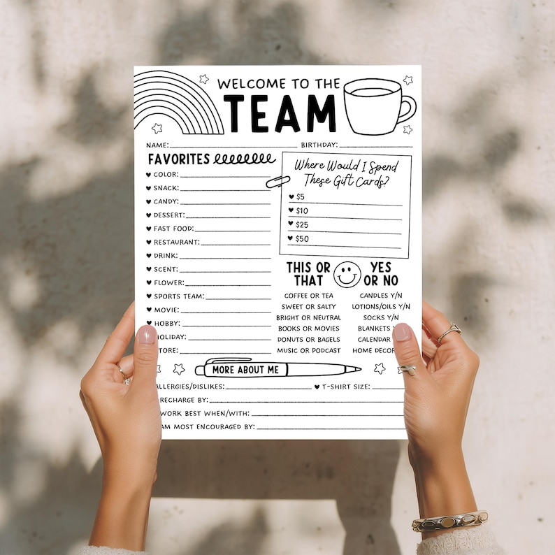 Team Building Staff Appreciation Questionnaire