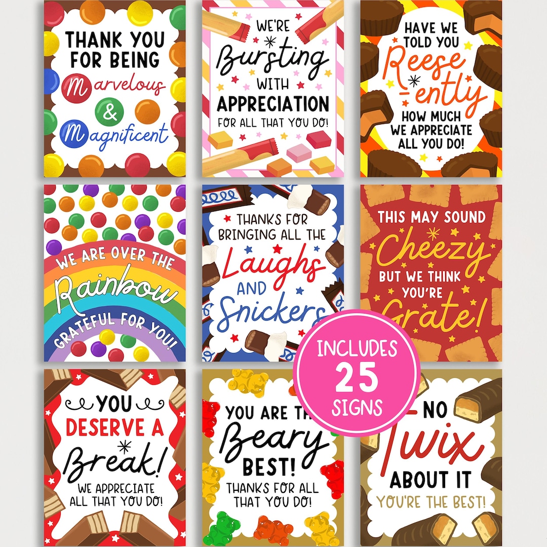 Staff Appreciation Day Week Sign Bundle for Nurse Teacher Employee ...