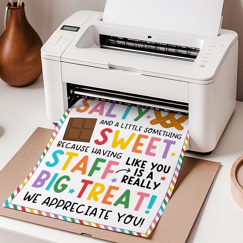 Sweet and Salty Appreciation Sign, Chocolate Pretzel Teacher and Staff ...