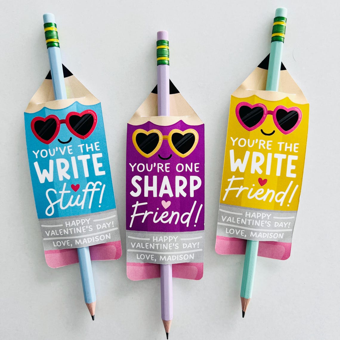 Valentine Pencil Holder Tag for Kids, Write Valentine Pencil Labels ...