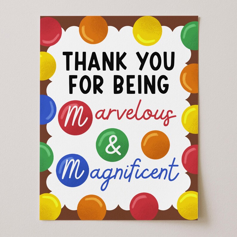 Marvelous Sign Marvelous and Magnificent Appreciation Sign for Teacher and Staff ...