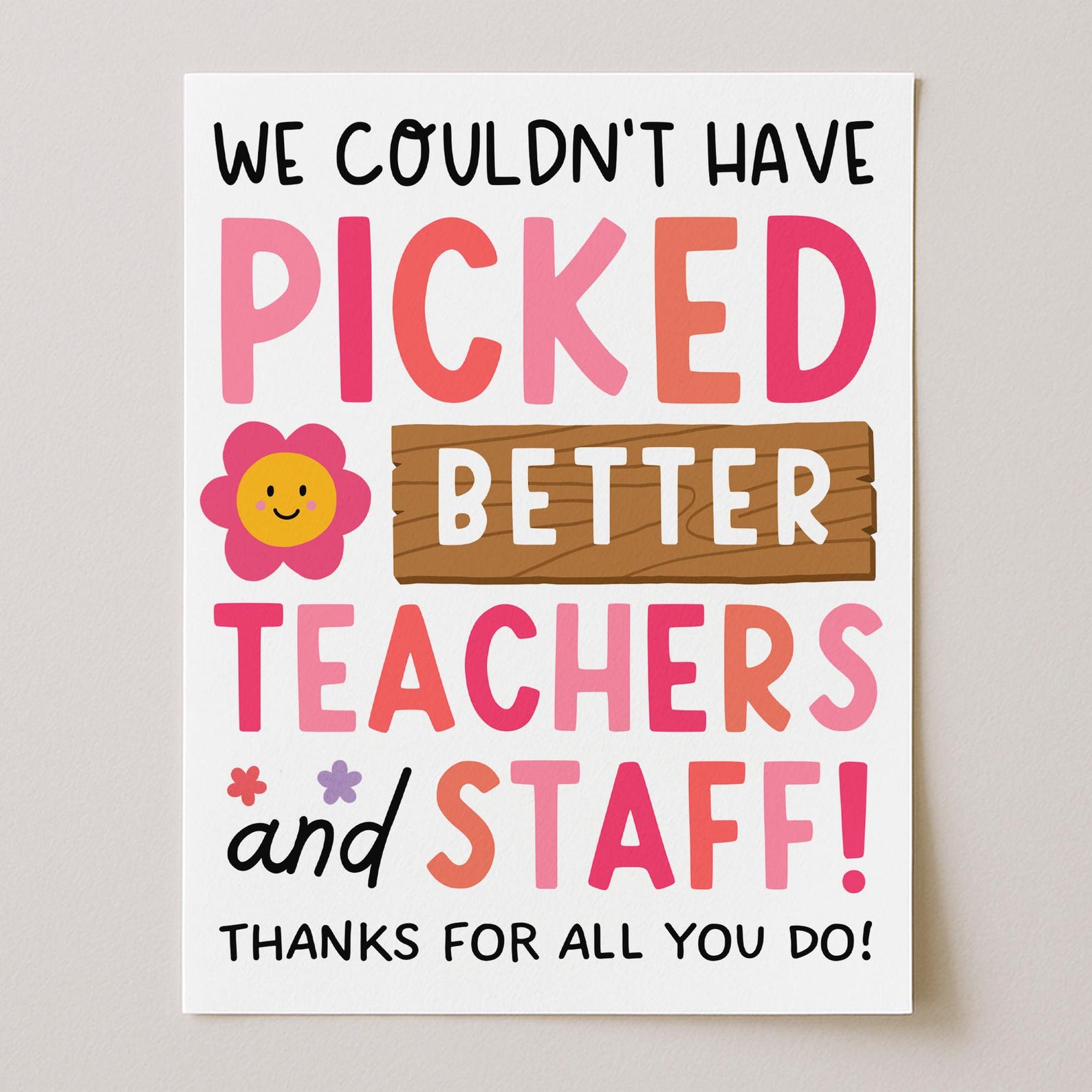 Floral Theme Teacher Appreciation Signs, Bloom Bar Sign, Custom Teacher ...