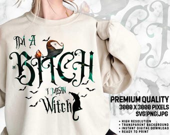 Grappig grafisch ontwerp Halloween-heks | Sassy Shirt SVG PNG JPG-bestanden