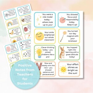 Positive Student Notes, Teacher Compliments, Classroom Motivation (Digital Download)