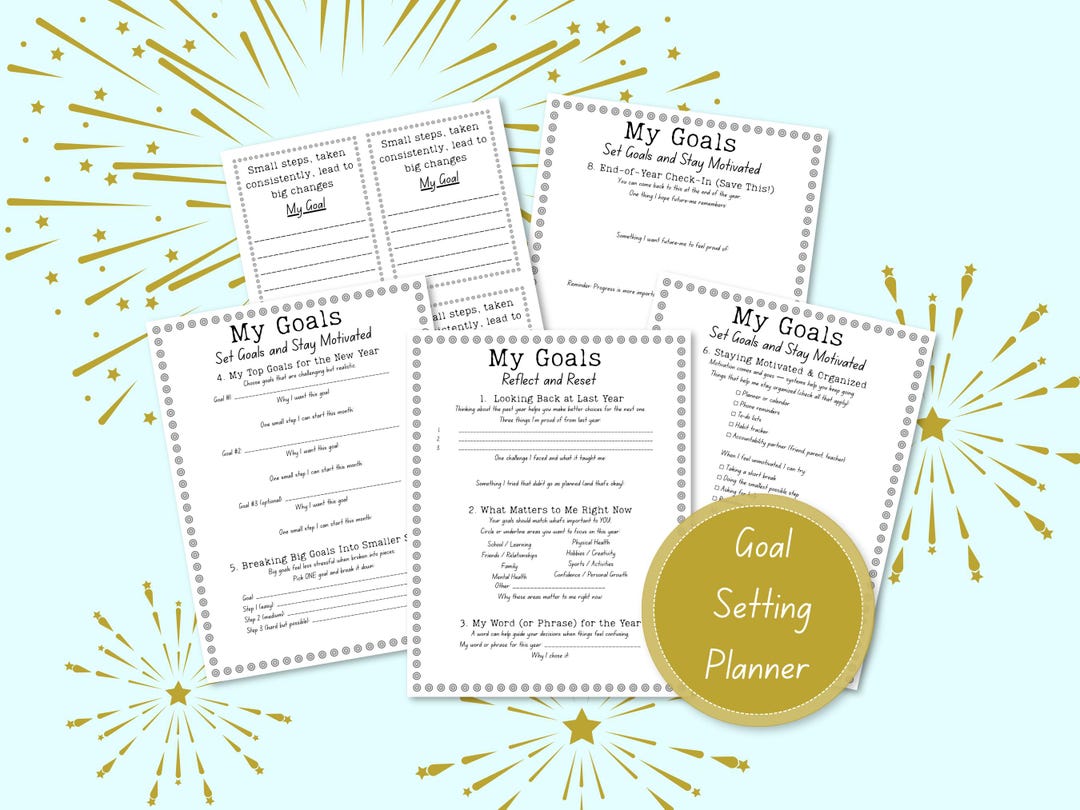Goal Setting Planner Worksheets for Tweens, Teens, and Adults - Etsy