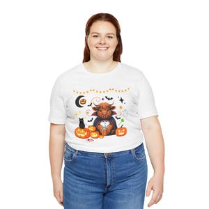 Halloween Pumpkin Highland Cow Tee