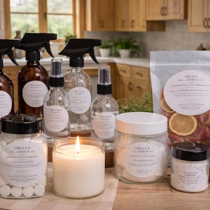 All Natural Home Fragrance Bundle | Soy Candle, Linen Spray, Dishwasher Tablets, Carpet Freshener Simmer Pot