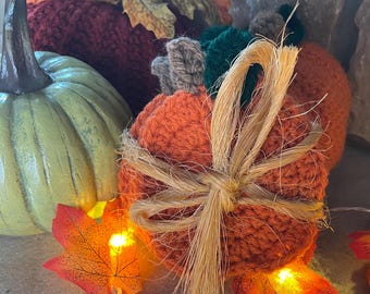 Crochet Pumpkin Coasters Set | Fall Farmhouse | Autumn  Thanksgiving | Rustic Pumpkin Coaster