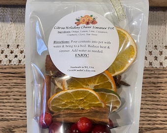 Citrus Simmer Pot Gift - Seasonal Scent, Natural Stovetop Potpourri