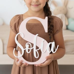 Targa personalizzata con nome iniziale: decorazione per la cameretta dei bambini, regalo per neonati
