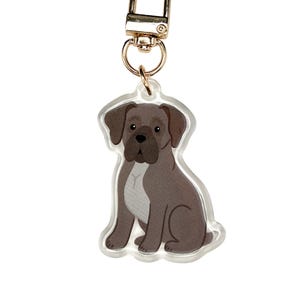 Grau-schwarzer Dogge-Hund Keychain