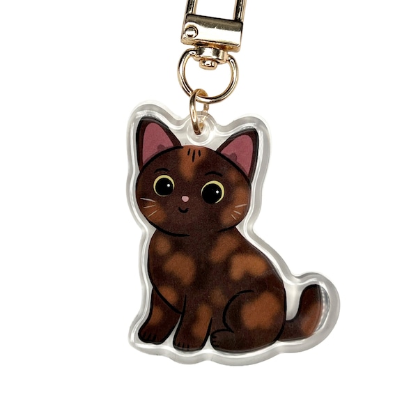 Tortoiseshell Shorthair Cat Keychain