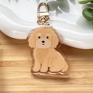 Gold Cream Goldendoodle Doodle Keychain | Dog Bag Charm
