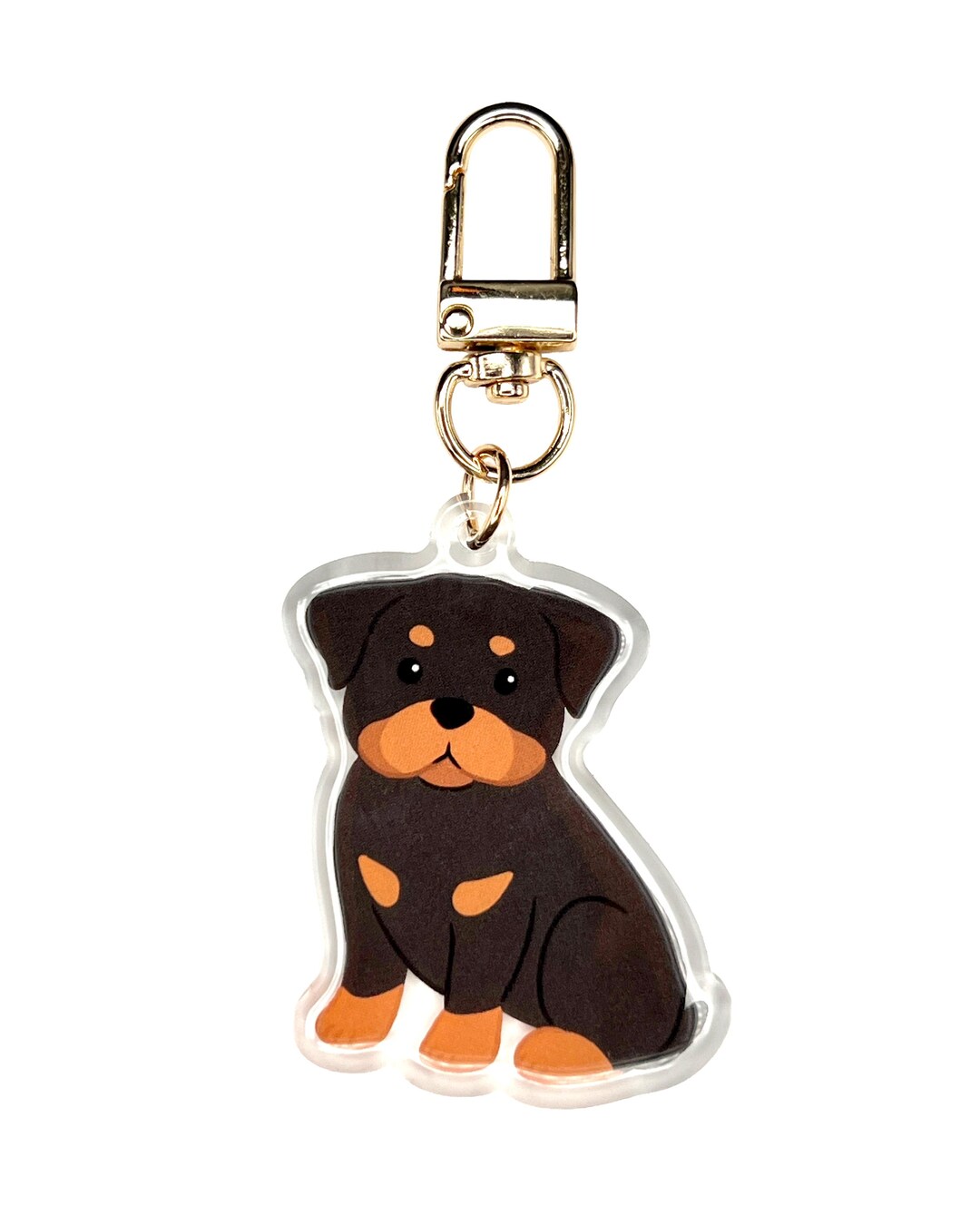 Black and Rust Rottweiler Dog Keychain Etsy