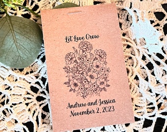 Bridal Shower Favors , Let Love Grow , Seed Packet Favors