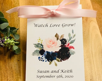 Watch Love Grow Flower Seed Packets | for wedding reception | Blush Pink Burgundy